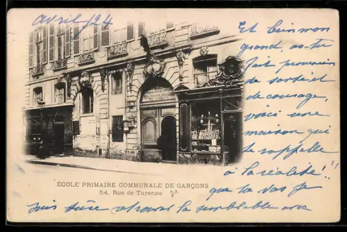 AK Paris, École primaire communale de garcons, 54 Rue de Turenne