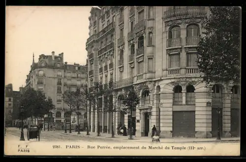 AK Paris, Rue Perrée, emplacement du Marché du Temple