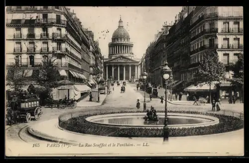 AK Paris, La Rue Soufflot et le Panthéon