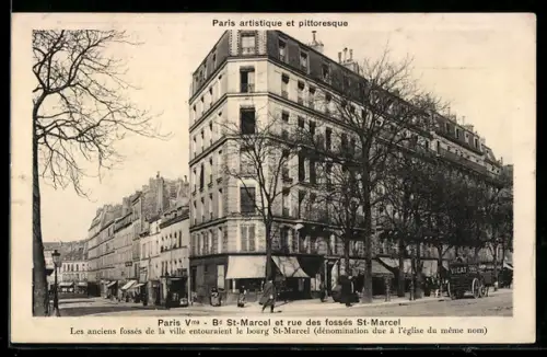 AK Paris, Boulevard St-Marcel et rue des fossés St-Marcel
