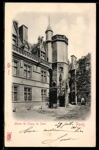 AK Paris, Musée de Cluny, la Cour