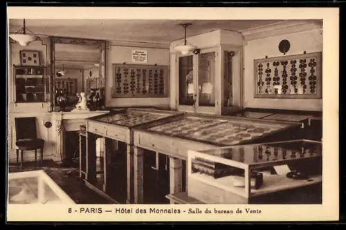 AK Paris, Hôtel des Monnaies, Salle du bureau de vente