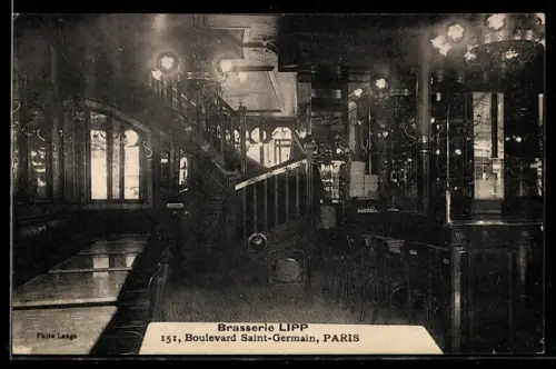 AK Paris, Intérieur de la Brasserie LIPP, 151 Boulevard Saint-Germain