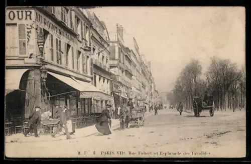 AK Paris, Rue Fabert et Esplanade des Invalides