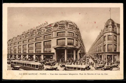 AK Paris, Au Bon Marché, Vue des nouveaux Magasins, Rue de Sèvres et rue du Bac