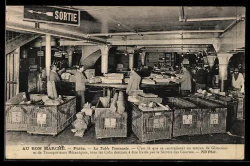 AK Paris, La Table Tournante au Bon Marché, Centralisation des colis pour le Service des Courses