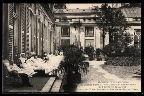 AK Paris, Hôpital de l`Écosse, blessés sous l`influence bienfaisante des rayons solaires