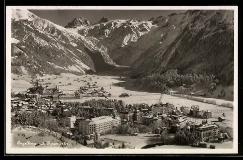 AK Engelberg, Teilansicht mit Spannörter im Schnee