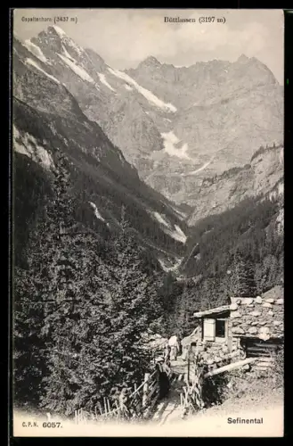 AK Stechelberg, Partie im Sefinental mit Gspaltenhorn und Büttlassen