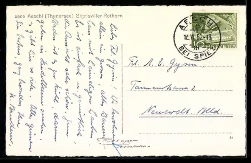 AK Aeschi /Tunersee, Kirche mit Sigriswiler Rothorn