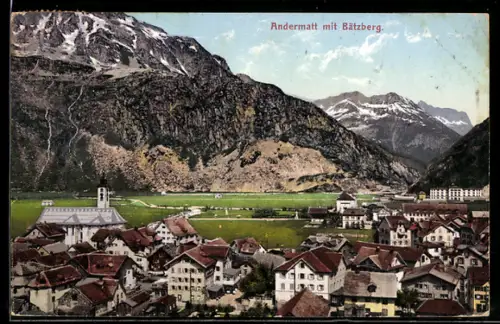 AK Andermatt, Totalansicht mit Bätzberg