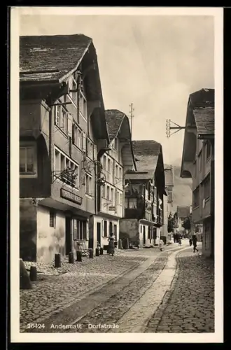 AK Andermatt, Partie an der Dorfstrasse