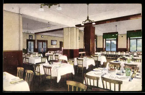 AK Lugano, Speisesaal im Kurhaus Cademario