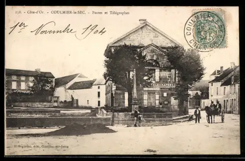 AK Coulmier-le-Sec, Postes et Télégraphes