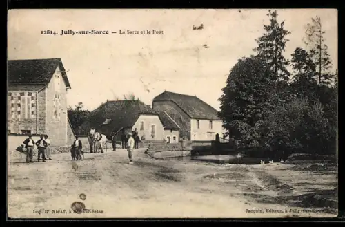 AK Jully-sur-Sarce, La Sarce et le Pont