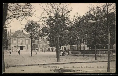 AK Saint-Mande, Mairie et Kiosque de la Musique