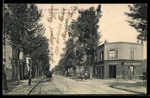 AK Asnières, Avenue d`Argenteuil prise de al rue Malakoff