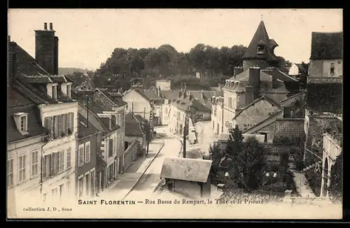 AK Saint-Florentin /Yonne, Rue Basse du Rempart, la Tour et le Prieuré