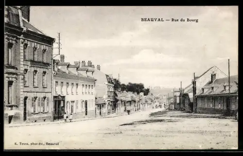 AK Beauval, Rue du Bourg, Strassenpartie