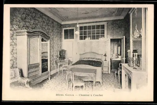 AK Cannes, Hôtel Gallia, Chambre à Coucher