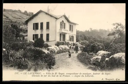 AK Le Lavandou, Villa de Mr Reyer, compositeur de musique, Auteur de Sigur