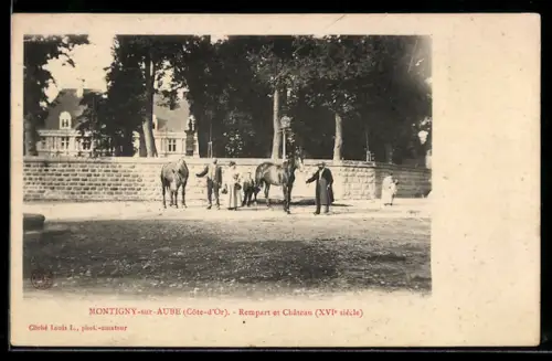 AK Montigny-sur-Aube /Côte-d`Or, Rempart et Château