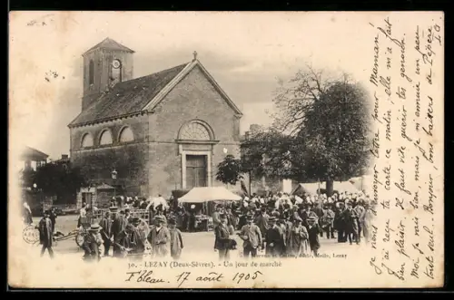 AK Lezay /Deux-Sèvres, Un jour de marché