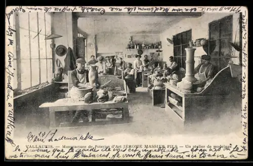 AK Vallauris, Manufacture de Poteries d`Art Jérôme Massier Fils, Un atelier de modelage