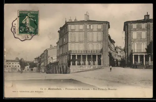 AK Montauban, Promenade des Carmes, Rue Porte-du-Moustier
