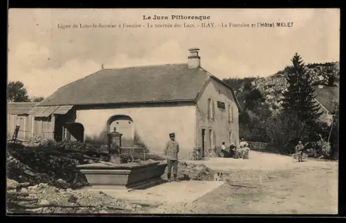 AK Ilay, Le Jura Pittoresque, Ligne de Lons-le-Saunier à Foncine, La tournée des Lacs, La Fontaine et l`Hôtel Melet