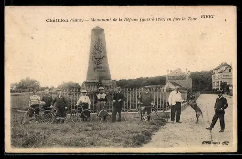 AK Châtillon /Seine, Monument de la Défense en face la tour