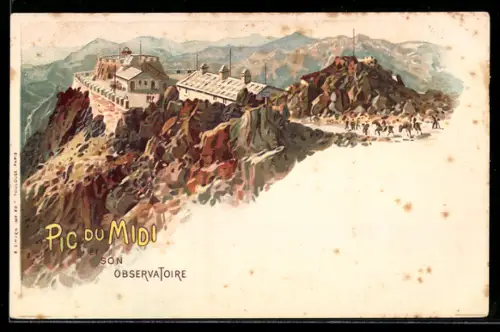 Lithographie Pic du Midi, Observatoire
