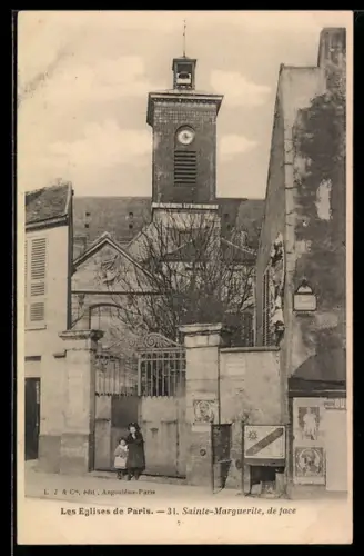 AK Paris, Église Sainte-Marguerite, de face