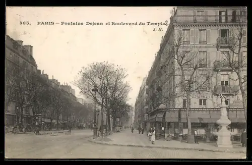 AK Paris, Fontaine Dejean et Boulevard du Temple
