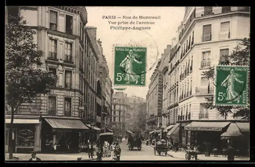 AK Paris, Rue de Montreuil vue prise de l`avenue Philippe-Auguste