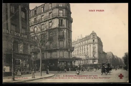 AK Paris, Carrefour de l`Avenue de la République et de la Rue Oberkampf