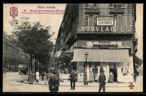 AK Paris, Boulevard Voltaire, Vue prise du Boulevard Richard-Lenoir