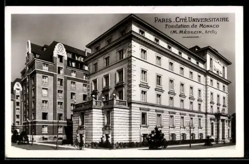 AK Paris, Cité Universitaire, Fondation de Monaco, M. Médecin, Arch