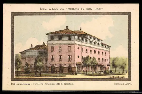 AK Paris, Fondation Argentine Otto S. Bemberg, vue de l`édifice par l`architecte Betourné