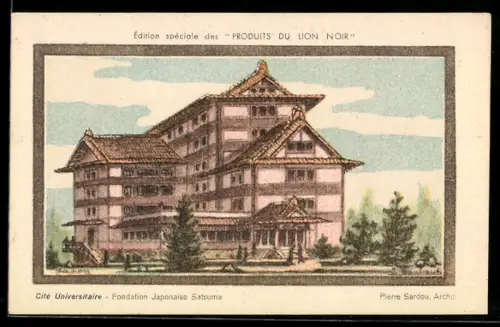 AK Paris, Fondation Japonaise Satsuma par Pierre Sardou, architecte