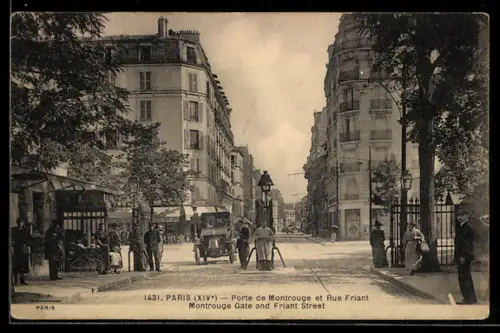 AK Paris, Porte de Montrouge et Rue Friant