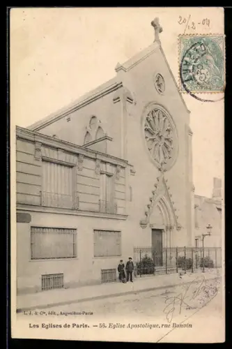 AK Paris, Église Apostolique, rue Bonvin