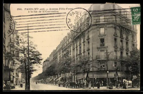 AK Paris, Avenue Félix-Faure à la rue de la Convention