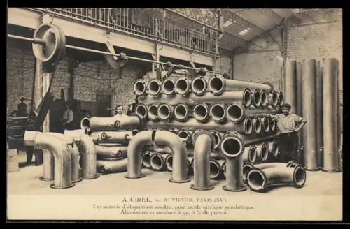 AK Paris, Tuyauterie d`aluminium soudée pour acide nitrique synthétique