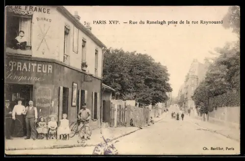 AK Paris, Rue du Ranelagh prise de la rue Raynouard