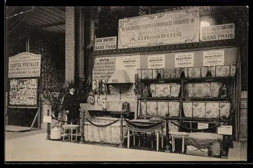 AK Paris, Exposition de baignoires plantées et démontables par A. Grosbois, Rue Mozart 121