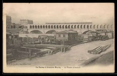 AK Paris, La Seine à travers Paris, Le Viaduc d`Auteuil