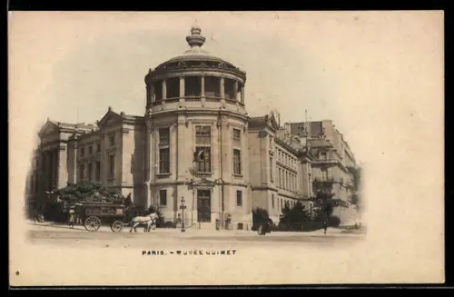 AK Paris, Musée Guimet avec calèche devant l`entrée