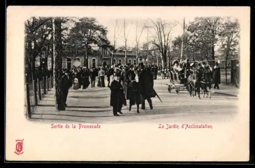 AK Paris, Sortie de la Promenade, Le Jardin d`Acclimatation