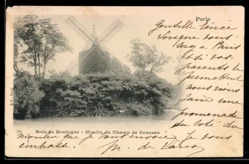 AK Paris, Bois de Boulogne, Moulin du Champ de Courses